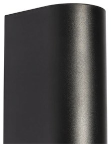 Moderná vonkajšia nástenná lampa čierna plastová oválna 2-svetlá - Baleno