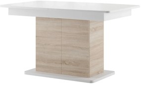 Jedálenský rozkladací stôl Star 03 s úložným priestorom 140/210 cm dub Sonoma/biely