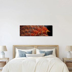 Obraz - Abstraktná imitácia peria (s hodinami) (90x30 cm)