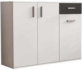 Komoda Justus 07 White/ Black Gloss