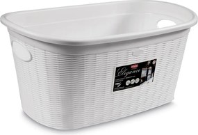 STEFANPLAST Košík na bielizeň 35 l, 58 × 38 × 28 cm, biely