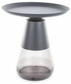 Odkládací stolek Tiffany 50 cm čirý/černý mat