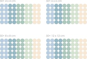 Bodky nordic textilní prelepiteľné nálepky na stenu 50 ks 4x4 cm