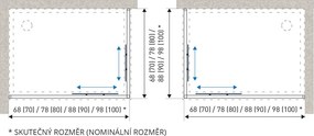 Novoterm Modul sprchovacieho kúta NV-Olga SC Element CHR 80, chróm/transparent - bez vaničky