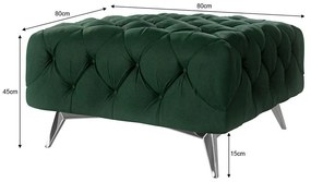 Tmavozelená zamatová podnožka Chelsea – Ropez