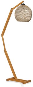 Stojací lampa Beehive z masivu ecru/hnědá