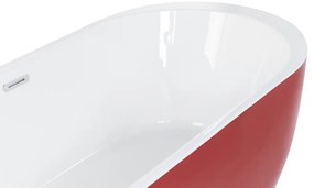 Voľne stojaca vaňa 170 x 80 cm červená NEVIS Beliani