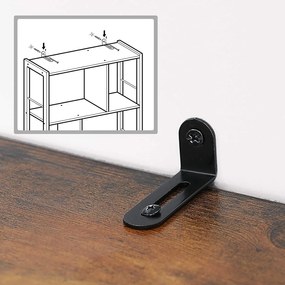 Knižnica so 4 policami a dvierkami, polica na knihy, rustikálna hnedá