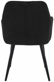 Set dvoch jedálenských stoličiek JORK zamatové, čierne (čierne nohy) 2 ks