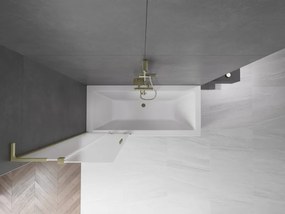 Mexen Velar L, 2-krídlová posuvná vaňová zástena 70 x 150 cm, 8mm sklo námraza, zlatá matná, 896-070-003-31-55