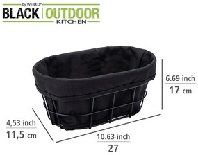 Čierna ošatka na pečivo so stojanom Wenko Black Outdoor Kitchen Bela