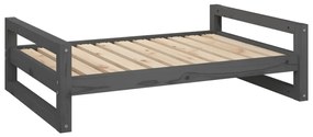 vidaXL Psia posteľ sivá 95,5x65,5x28 cm borovicový masív