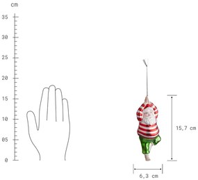 HANG ON Glas Ornament Yoga Santa -