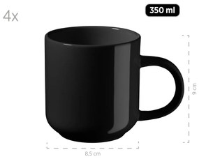 Mäser 16-dielna jedálenská súprava ALENIA, čierna