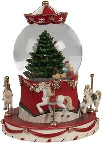 Vianočné snežítko s hracím kolotočom Christmas - Ø 14*19 cm