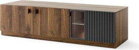 TV stolek s LED osvětlením Radium 25 180 cm ořech Columbia/černý
