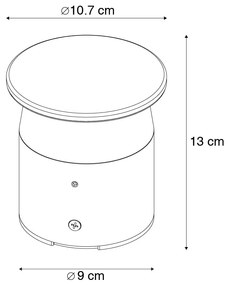 Moderná vonkajšia lampa tmavosivá 12 cm vrátane LED - Bar