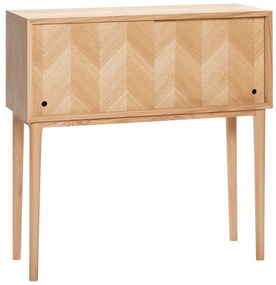 Komoda z dubového dreva Hübsch Herringbone, výška 90 cm
