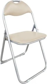 Skladacia stolička Loren, krémová ekokoža%