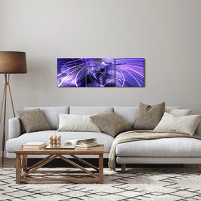 Obraz technické abstrakcie (s hodinami) (90x30 cm)