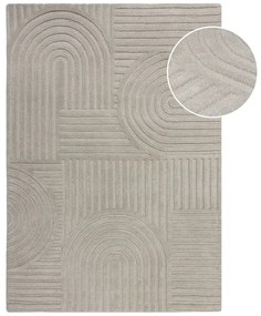 Sivý vlnený koberec Flair Rugs Zen Garden, 120 x 170 cm
