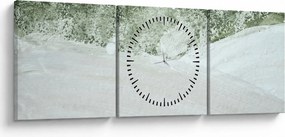 Obraz - Abstrakcia štetcami (s hodinami) (90x30 cm)