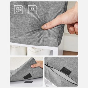 Lavica na topánky s 15 priehradkami, biela a sivá