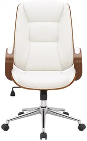 Design-Shop Kancelárska stolička Yankton - Orech / Biela