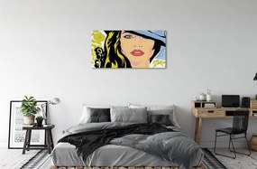 Obraz canvas žena klobúk 140x70 cm