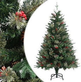 Vianočný stromček s borovicovými šiškami zelený 120 cm PVC a PE 340525