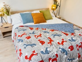 Prehoz na posteľ FOXIVA sivý, 100% bavlna Rozmer: 170 x 210 cm