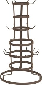 Hnedý antik kovový stojan na hrnčeky Viiliam - 30*50*54 cm