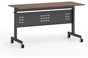 Mobilný stôl PRIMO MOBI, 1400 x 600 mm, čierna podnož, orech