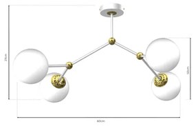 Prisadený luster JOY 4xE14/40W/230V biela/zlatá