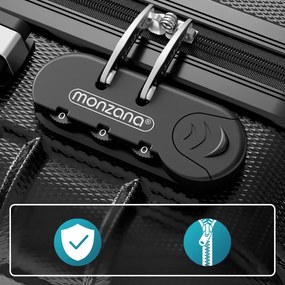 Sada škrupinových kufrov AERO, 4-dielna, ABS, čierna Monzana