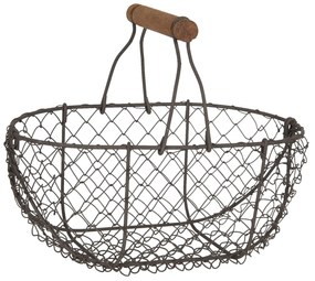 Drôtený košík s uchom Filaire - 24 * 16 * 11/23 cm