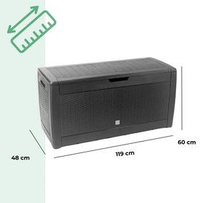 Prosperplast Odkladací box RATO, 310l, 119x48x60cm, antracitová