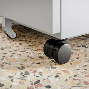 Kovový kontajner pod stôl KATE 390 x 600 x 500 mm, sivý