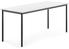 Stôl SONITUS, 1800x700x760 mm, HPL - biela, antracit