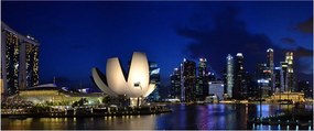 Obraz nočného Singapuru (120x50 cm)