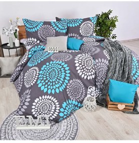 Obliečky bavlnené Denver sivo-modré EMI, Vankúš 45x45