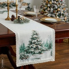 VIANOČNÝ BEHÚŇ NA STÔL XMAS9 40X140 CM VZOROVANÁ