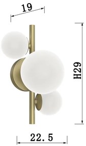 ONLI - Nástenné svietidlo PALOMA 3xG9/10W/230V zlatá