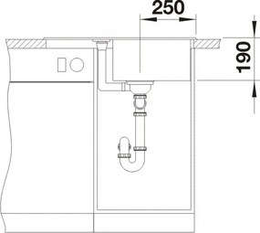 Blanco Metra 45 S Compact, silgranitový drez 680x500x190 mm, 1-komorový, biela, BLA-519565