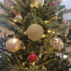 DECOLED Plastové ozdoby, d.8 cm, zlaté, 4x vráskavé, 4x matné, 4x trblietavé