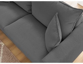 Sivá menčestrová rozkladacia pohovka 225 cm Augustin – Bobochic Paris