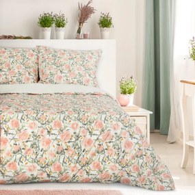 EUROFIRANY Bavlnená posteľná súprava s potlačou 220 cm x 200 cm biela 100 % bavlna