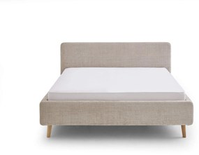 Dvojlôžková posteľ taupe s úložným priestorom 160 x 200 cm chenille béžová MUZZA