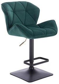 LuxuryForm Barová stolička MILANO VELUR na čierne podstave - zelená
