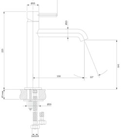 OMNIRES Y1212CCR - Umývadlová batéria Y 22,5 cm lesklý chróm